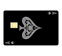 CREATCABIN Pegatinas de Cartas Spade A para la Piel, Funda para Cartas de As de Juego, Resistente Al Agua, para Tarjetas de Crédito,Color Negro,para Proteger Tarjetas Delgadas,Sin Burbujas