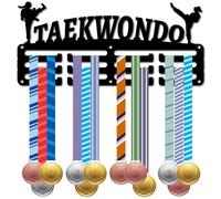CREATCABIN Perchero de Metal para Medallas de Taekwondo, Pequeño Soporte para Cintas de Premios Deportivos, Decoración de Pared, Diseño de 3, con Capacidad para 40 o Más Medallas para Mujeres Atletas