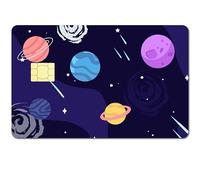 CREATCABIN Planet Card Skin Sticker Tarjeta Débito Tarjeta Crédito Cubierta PiPersonalizar Tarjeta Etiqueta Titular Tarjeta Vinilo Protectors para Transportecoración Tarjetas Bancarias 186x137mm