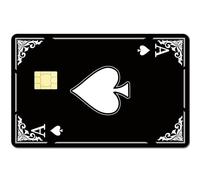 CREATCABIN Playing Ace Black Card Skin Sticker Spades A Débito Tarjeta Crédito Skins Que Cubren Tarjeta Bancaria Calcomanías Protectoras Sin Burbujas Delgada para Tarjeta Transporte EBT 186x137mm