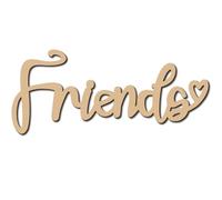 CREATCABIN Recortes de Madera de Amigos, Letreros Decorativos de Palabras Cortados con Láser de Madera, Rebanadas En Blanco, Adornos de Letras Sin Terminar para Coronas, Hogar, Cafetería, Tienda, Apar