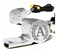 CREATCABIN Silbato Deportivo Ruidoso Silbato Acero Inoxidable Silbatos Sonido Fuerte Y Nítido Cordón Silbato Grabado Láser Actividades Al Aire Libre Fútbol Regalo Emergencia el Día Maestro 2x5cm