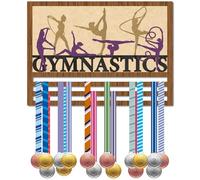 CREATCABIN Soporte para Medallas de Gimnasia, Colgador de Medallas de Madera, Colgador de Medallas Montado En la Pared, Patrón 3D, Decoración Montada En la Pared, Capacidad para 30 o Más Medallas