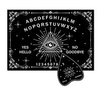 CREATCABIN Tablero de Espíritu de Madera Tablero de Péndulo Tablero de Madera Parlante Ouija con Planchette Juego de Adivinación de Radiestesia Negra Espíritu Caza Mensaje Metafísico Decoración para W