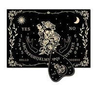 CREATCABIN Tablero de Espíritu de Madera Tablero de Péndulo Tablero de Ouija Parlante de Madera con Planchette Kit de Juego de Adivinación de Radiestesia Negra Spirit Hunt Mensaje Metafísico Decoració