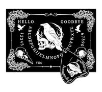 CREATCABIN Tablero Parlante para Juegos de Mesa con Forma de Calavera, Suministros para Wicca, Herramienta para Contar Mensajes Metafísicos, Juego de Adivinación Por Radiestesia con Lonchera para Jueg