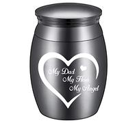 CREATCABIN Urna Pequeña Recuerdo para Cenizas Humanas Cremación Mini Urnas Decorativas Soporte para Cenizas Conmemorativas Papá Acero Inoxidable Grabado Negro para Papá 1.57 x 1.18 Pulgada-My Dad