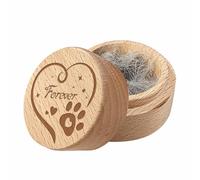 CREATCABIN Urna Redonda de Madera para Mascotas para Cenizas de Perros Y Gatos para el Pelo de Mascotas Urna Decorativa de Madera de Acacia con Forma de Corazón para Siempre Urna Funeraria para 5x4cm