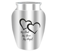 CREATCABIN Urnas Pequeñas de Recuerdo con Forma de Corazón, Miniurna de Cremación para Cenizas Humanas, Urna Funeraria de Aluminio para Compartir, Contenedor Miniatura para Cenizas, para Hermanos, Fam