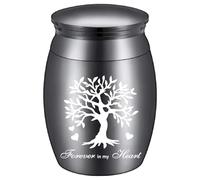 CREATCABIN Urnas Pequeñas del Árbol de la Vida para Cenizas Humanas, Urna Pequeña de Recuerdo de Cremación, Urna Funeraria Compartida de Aleación, Tarro de Entierro En Miniatura, Soporte para