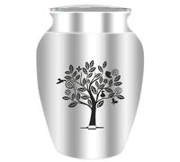 CREATCABIN Urnas Pequeñas para Cenizas, Miniurnas de Recuerdo, Porta Cenizas En Miniatura de Aleación, Único Y Pequeño Símbolo para Compartir, Urnas Decorativas Plateadas con Forma de Árbol de la Vida