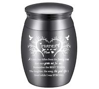 CREATCABIN Urnas Pequeñas para Cenizas, Miniurnas de Recuerdo, Soporte de Cenizas En Miniatura de Aleación, Muestra Única para Compartir, Urnas Decorativas con Forma de Árbol de Corazón Negro, Urna de