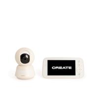 CREATE / Baby CAM Connect Pro/Cámara de vigilancia para bebés con WiFi y Monitor Blanco Roto/Audio bidireccional, Video, visión Nocturna, cámara giratoria, 7 Canciones, 5W