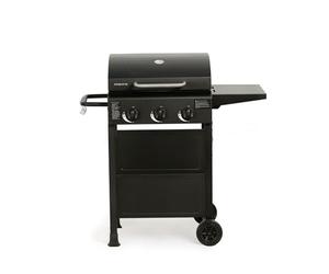 CREATE/BBQ GAS BURNER/Barbacoa de gas de 3 quemadores y mesa abatible/Encencido con botón, gran superficie de cocinado, rejilla de calentamiento, 9kW
