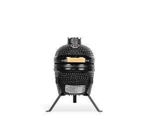 CREATE/BBQ KAMADO/Barbacoa ahumadora de cerámica negro 13 pulgadas/Puede asar, ahumar y cocinar, con regulador de temperatura y dos fuentes de ventilación.