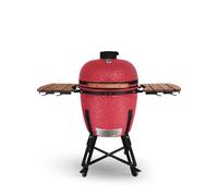 CREATE/BBQ KAMADO/Barbacoa ahumadora de cerámica rojo 21 pulgadas/Puede asar, ahumar y cocinar, con regulador de temperatura y dos fuentes de ventilación.
