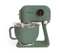 CREATE/DOWNMIX RETRO/Amasadora de rotación planetaria Verde Sage/Bowl 5L, cabezal inclinable, accesorios intercambiables, 6 velocidades, pantalla digital, 1200W