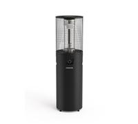 CREATE/FIRE ROUND HEATER/Calefactor de gas negro para terrazas y exteriores/Encendido eléctrico, llama regulable, sistema de seguridad, uso exterior, materiales resistentes, 8 kW