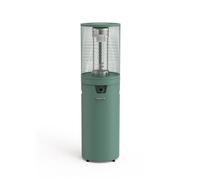 CREATE/FIRE ROUND HEATER/Calefactor de gas verde sage para terrazas y exteriores/Encendido eléctrico, llama regulable, sistema de seguridad, uso exterior, materiales resistentes, 8 kW