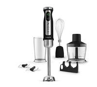 CREATE/FULLMIX PROTOOL/Batidora de mano con accesorios / 4 Cuchillas de acero inoxidable recubiertas de Titanio, 6 Accesorios, 7 velocidades + Turbo, bol de 600ml, 1500W