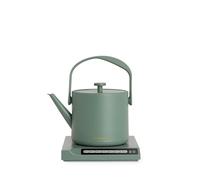 CREATE/HATTORI STUDIO/Hervidor de agua eléctrico 0.5 L verde sage/Calienta y mantiene, sistema de seguridad, termostato, pantalla digital, indicador de temperatura, 880W