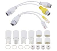Create idea 1 par de Adaptador Divisor PoE Impermeable Blanco Adaptador Ethernet RJ45 para cámara de Red CCTV vigilancia cámara IP Ap teléfono Voip