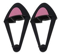 Create idea 1 Par de Auriculares Supraaurales con Orejas de Gato Silicona Linda Decoración Correas Ajustables Accesorio Fijación para Video en Vivo Auriculares para Juegos Color Negro