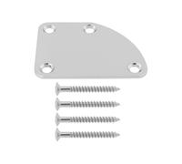 Create idea 1 Pieza de Placa de Mástil de Guitarra Curva con Conector Semicircular con Muescas Placa de Montaje Trasera con Tornillos para Caja de Puros Guitarra Eléctrica 64,5x51,1mm Color Plata