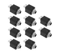 Create idea 10 enchufes de audio de 3 pines de 6,35 mm modelo PJ-612 Jack Panel Socket abierto mono con tuerca para micrófono y amplificador