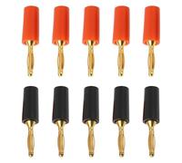 Create idea 10 Mini Conectores Banana de 2 Mm para Altavoz de Audio Color Negro Y Rojo.