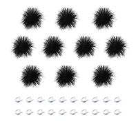 Create idea 10 Mini micrófonos Peludos para cámara de Viento, micrófono, Cubierta de Viento, Filtro de Viento, Parabrisas para cámara, micrófono, Suministros al Aire Libre, Color Negro