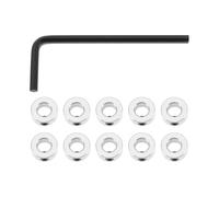 Create idea 10 Piezas de Collares de Bloqueo de Eje de 5mm Anillos de Bloqueo de Tornillo de Avance T5 Anillo de Fijación de Tornillo de Acero Inoxidable para Impresora 3D con Llave Hexagonal