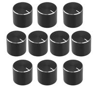 Create idea 10 pomos de potenciómetro de aluminio de 13 mm x 15 mm, perilla giratoria de control de volumen, adecuado para potenciómetro de eje tipo D de 6 mm, color negro