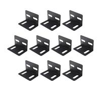 Create idea 10 Soportes Esquina en Forma L Soportes de Metal en ángulo Recto Herrajes para Muebles 2Mm Espesor 4 Orificios Ranurados Orificio de Montaje Ajustable Soporte de Carga 80Kg Negro