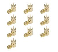 Create idea 10 Unidades Conector Hembra SMA PCB ángulo de 90 Grados Chapado en Oro RF para Montaje en PCB Rango de Frecuencia CC-12 GHz