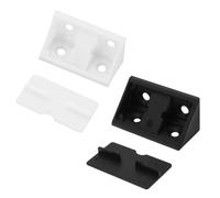 Create idea 100 Piezas de Plástico para Esquina Derecha 41x20x20mm Juntas de Soporte de Esquina para Muebles con Tapa para Cajones Reforzados Armarios Armarios Escritorios, Negro Y Blanco