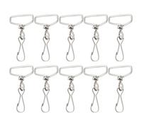 Create idea 10pcs Ganchos Giratorios Metal de 25 Mm con Anilla en D Cierre Garra Giratorio Desmontable Cierre Puerta para Hacer Bolsos Llaveros Cinturones Correas Color Plateado