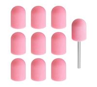 Create idea 11 piezas de 16 mm x 25 mm, tapa de lijado de manicura, tapa de lijado de grano fino, herramienta de manicura, tapa de lijado de uñas para uñas naturales, uñas artificiales, color rosa