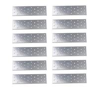 Create idea 12 unids Placas de unión de conexión plana de acero al carbono resistente galvanizado hoja múltiples agujeros soportes 200x60x2mm