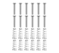 Create idea 12PCS Tornillos Y Resortes Cromados para Ajuste de Sillín de Guitarra Tornillos para Puente de Guitarra de 3mm x 18mm Piezas para Puente de Guitarra Trémolo de Guitarra Color Plata