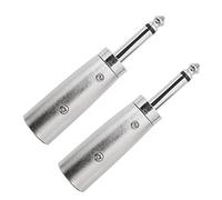 Create idea 2 adaptadores XLR de 3 pines a 1/4 pulgadas, XLR macho a conector mono macho de 6,35 mm, conectores de conversi¨®n plateados para micr¨®fono de audio