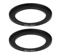 Create idea 2 anillos adaptadores de filtro de cámara de aleación de aluminio de 46 mm a 58 mm, rosca de 0,75 mm, compatible con adaptador de filtro, tapa de lente de parasol