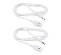Create idea 2 cables USB de alimentaci¨®n de 5 V de carga r¨¢pida tipo A USB con conector de barril compatible con cargador Foreo Luna cable de alimentaci¨®n de repuesto de 1,2 m, color blanco