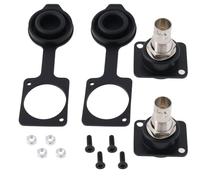 Create idea 2 conectores BNC tipo D para montaje en panel de 75 ohmios para video SDI de 31 x 26 mm, color negro