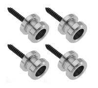 Create idea 2 pares de cierres de correa de guitarra y botones de liberación rápida con tornillos de montaje compatibles con Schaller compatible con Grover 11,9 x 9,9 mm, color plateado