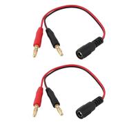 Create idea 2 Pcs Cable de Carga de Batería para Gafas (Conector Hembra DC 5521 A Conector Banana de 4 Mm FSV2206) Compatible con Fat Shark.