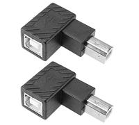 Create idea 2 Piezas Adaptador de Impresora USB 2.0 Tipo B Convertidor Macho A Hembra Tipo B de Transferencia de Datos de 480 Mbps para Escáner de Impresora (ángulo Izquierdo Y ángulo Recto)