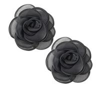 Create idea 2 Piezas Clips para Zapatos con Diseño de Rosas Hebillas para Zapatos Dijes Decorativos Accesorios Extraíbles para Hebillas de Zapatos para Mujeres Y Niñas 6,5 Cm Color Negro