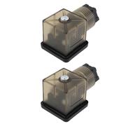 Create idea 2 piezas de 3 pines 2 W CC 12 V - 14 V bobina de válvula solenoide conector LED 43650A PG11 Din para tubería neumática hidráulica industrial marrón