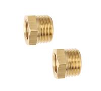 Create idea 2 Piezas de Boquilla Reductora de Latón Corta M14x1,5 Macho A M10x1,0 Hembra Adaptador de 11,4x14 Mm para Manómetro